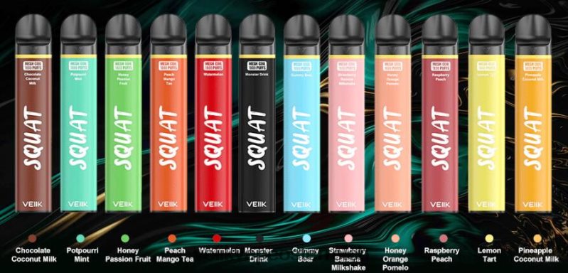 VEIIK Airo Österreich - VEIIK Squat Mesh 1800 Züge Einweg-Vape-Pen 10 Stück mehrere Geschmacksrichtungen HB206H54