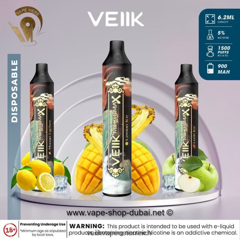 VEIIK Vape Österreich - VEIIK Micko MAX Einweg-Vaporizer mit 1500 Zügen Pfirsich-Oolong HB206H51